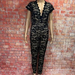 Shinestar Black Lace Jumpsuit